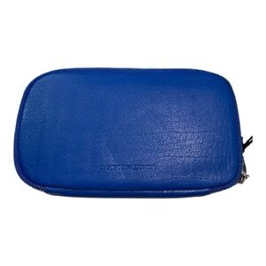 New Christopher Kon Leather Wallet Royal Blue Zip Around Multi Slots
